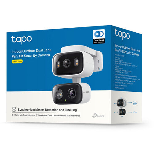 TP-Link Tapo C246D Outdoor Dual Lens Pan & Tilt Security Camera with Night Vision & Spotlights