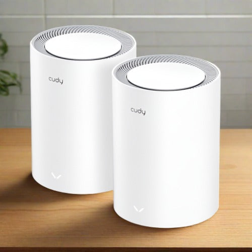 Cudy M1800 AX1800 Whole Home Mesh WiFi 6 Router - 2 Pack with High Gain Antennas & Gigabit Ports