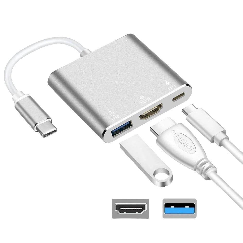 Type C USB 3.1 To USB-C 4K HDMI USB 3.0 Adapter Cable 3 In 1 Hub USB Adapter