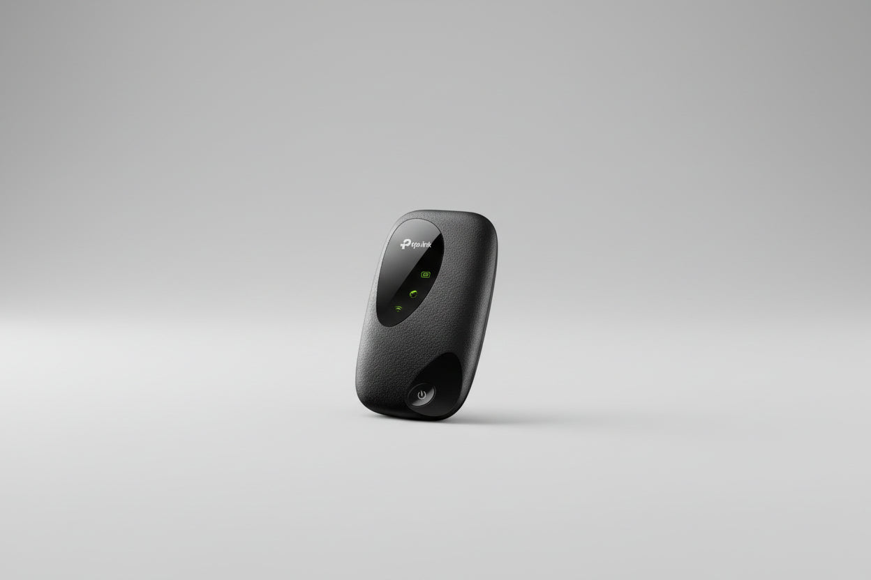 Black TP-Link Wi-Fi adapter on a white background