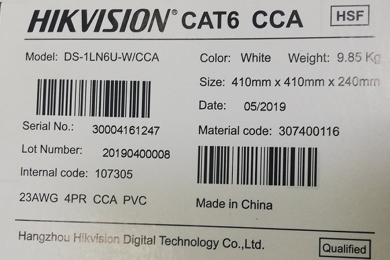 Hikvision DS-1LN6U-W/CCA 305 m CAT6 UTP Network Cable (CCA,0.565 mm)-Best Price In BD