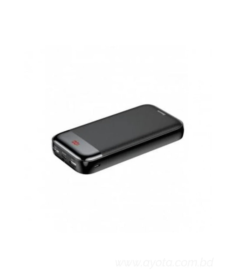 Baseus Mini CU 20000MAh USB Type-C port and micro USB port Digital Power Bank Black