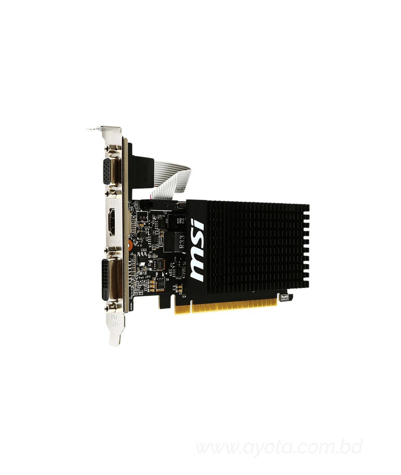 MSI GAMING GeForce GT 710 2GB GDRR3 64-bit HDCP Support DirectX 12 OpenGL 4.5 Heat Sink Low Profile Graphics Card (GT 710 2GD3H LP)