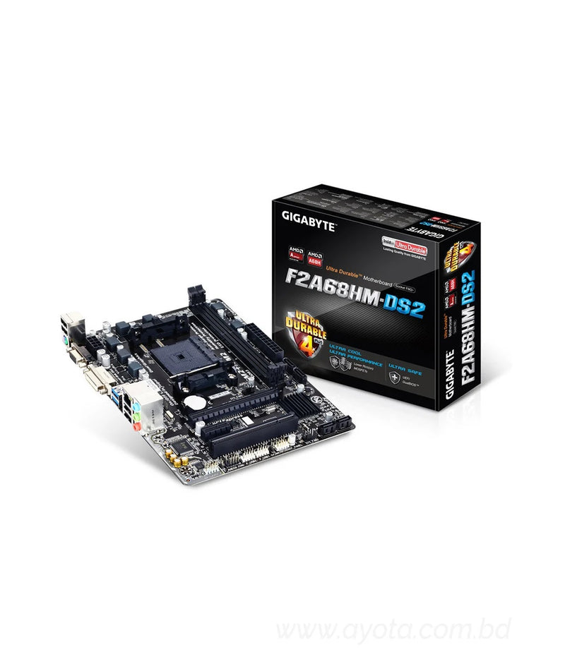 GIGABYTE GA-F2A68HM-DS2 Ultra Durable 4 Plus AMD FM2 Socket Motherboard-Best Price In BD