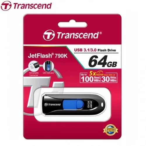 Transcend 64GB JetFlash 790 USB 3.1 Flash Drive