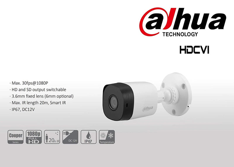 Dahua DH-HAC-B2A21P 2MP HDCVI IR Metal Bullet Camera-best price in bd