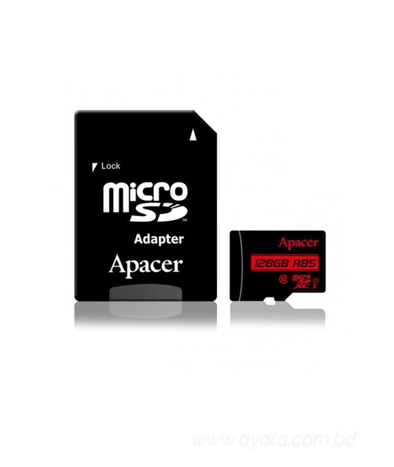 Apacer faster response speed and improves smoothness 128GB Micro SD Class-10 Memory Card with Adapter