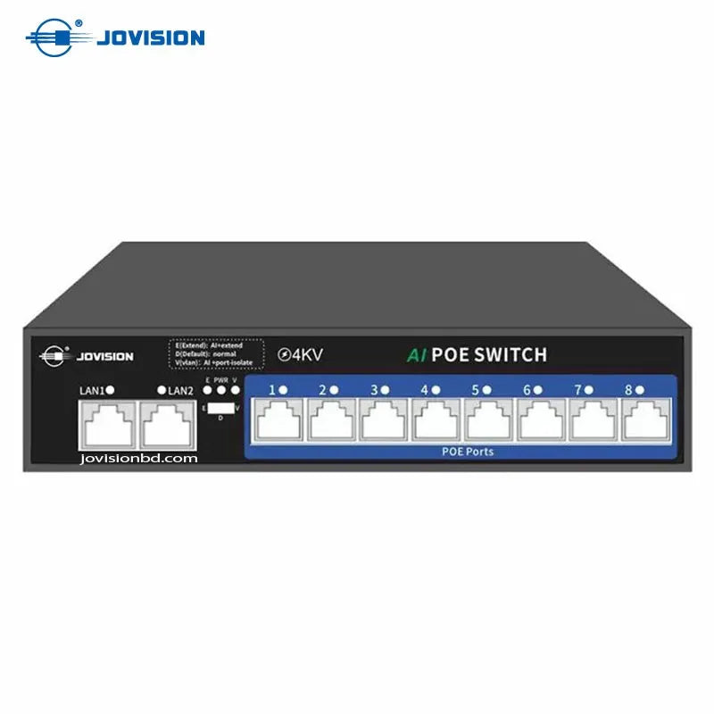 Jovision JVS-S10-8P-120W 8 Port AI PoE Network Switch