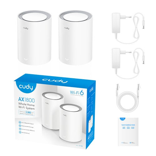 Cudy M1800 (2 Pack) AX1800 Whole Home Mesh WiFi 6 Router