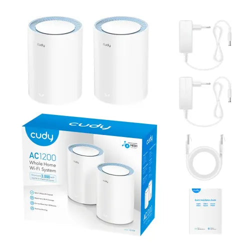 Cudy M1200 (2 Pack) AC1200 Whole Home Mesh WiFi Router