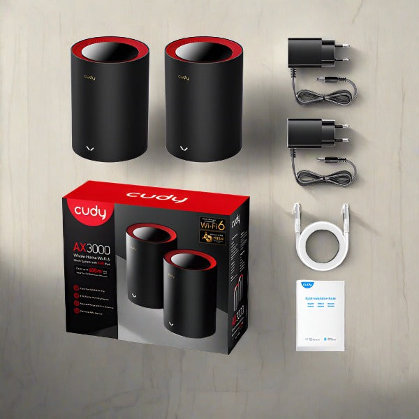 Cudy M3000 (2 Pack) AX3000 2.5G Dual Band Wi-Fi 6 Mesh Router