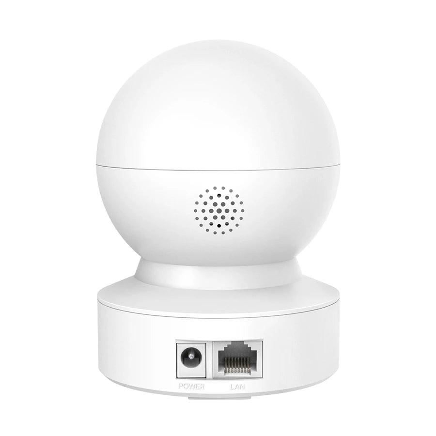 White spherical device with a round base on a white background