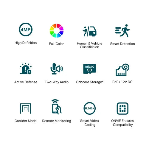 TP-Link VIGI C440 V2 (2.8mm) (4.0MP) Full-Color Turret Dome IP Camera