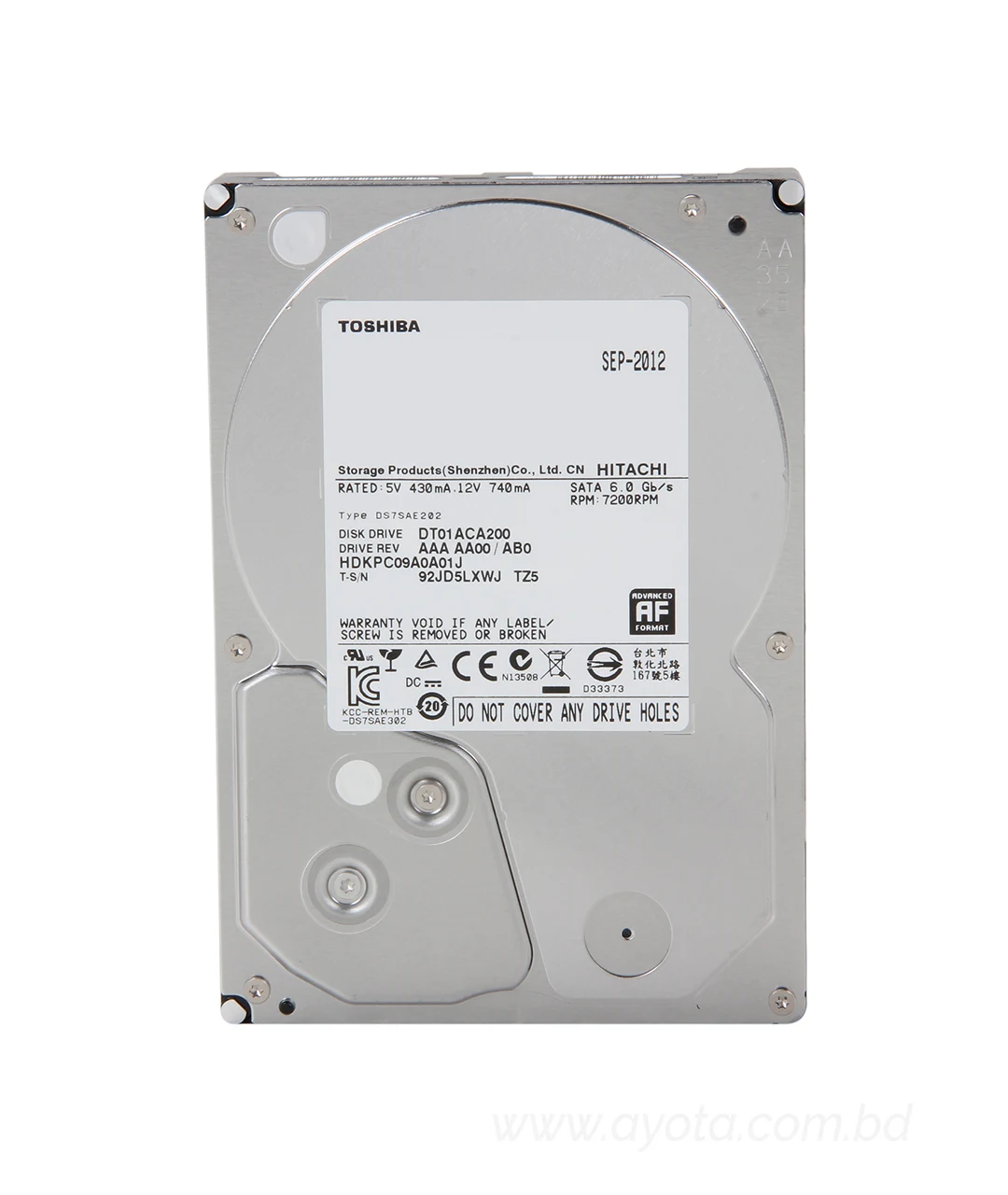 Toshiba 2TB DT01ACA200 SATA Hard Disk-best price in bd