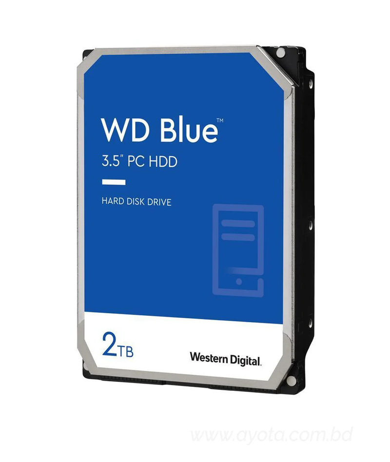 WD Blue 2TB Desktop Hard Disk Drive - 5400 RPM SATA 6Gbs 64MB Cache 3.5 Inch - WD20EZRZ