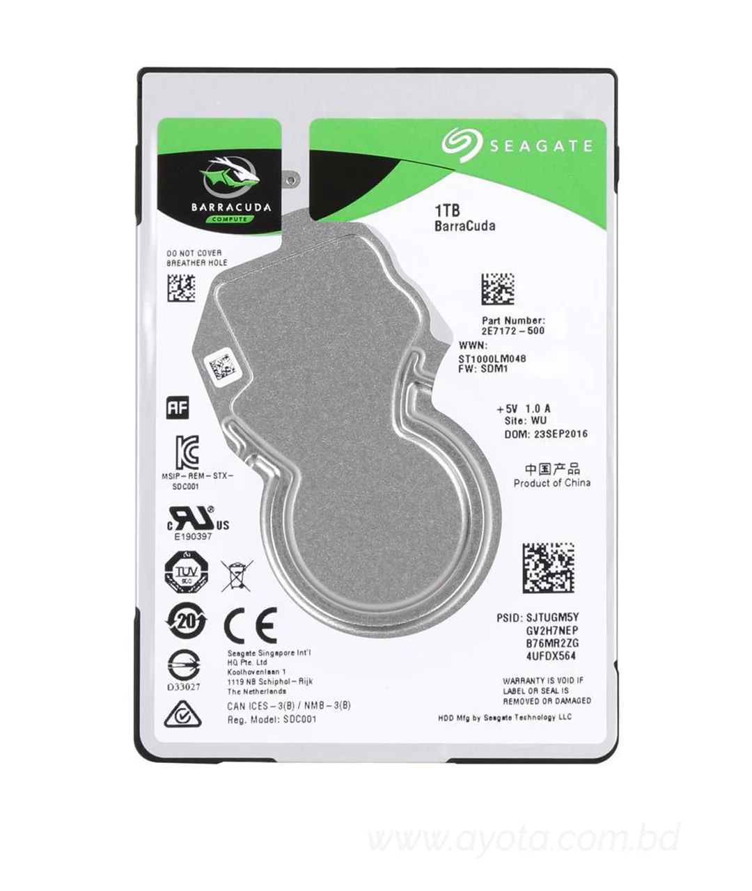 Seagate 1TB BarraCuda 5400 RPM 128MB Cache SATA 6.0Gb/s 2.5" Laptop Internal Hard Drive ST1000LM048