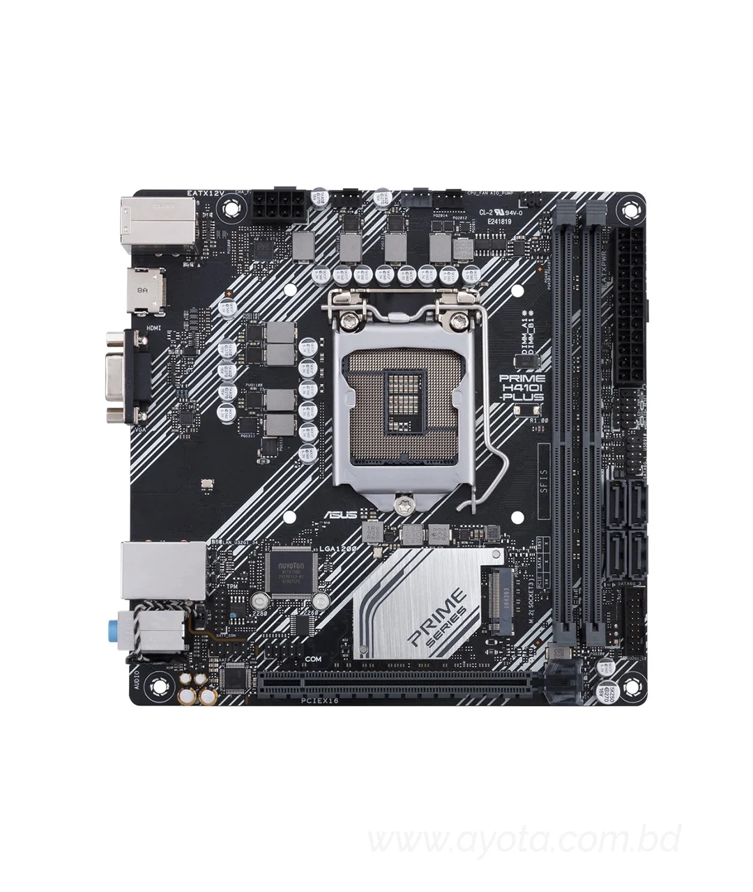 Asus Intel® H410 (LGA 1200) Mini-ITX motherboard, M.2, DDR4 2666MHz, HDMI,D-SUB, USB 3.2 Gen 1 ports, SATA 6 Gbps, COM header