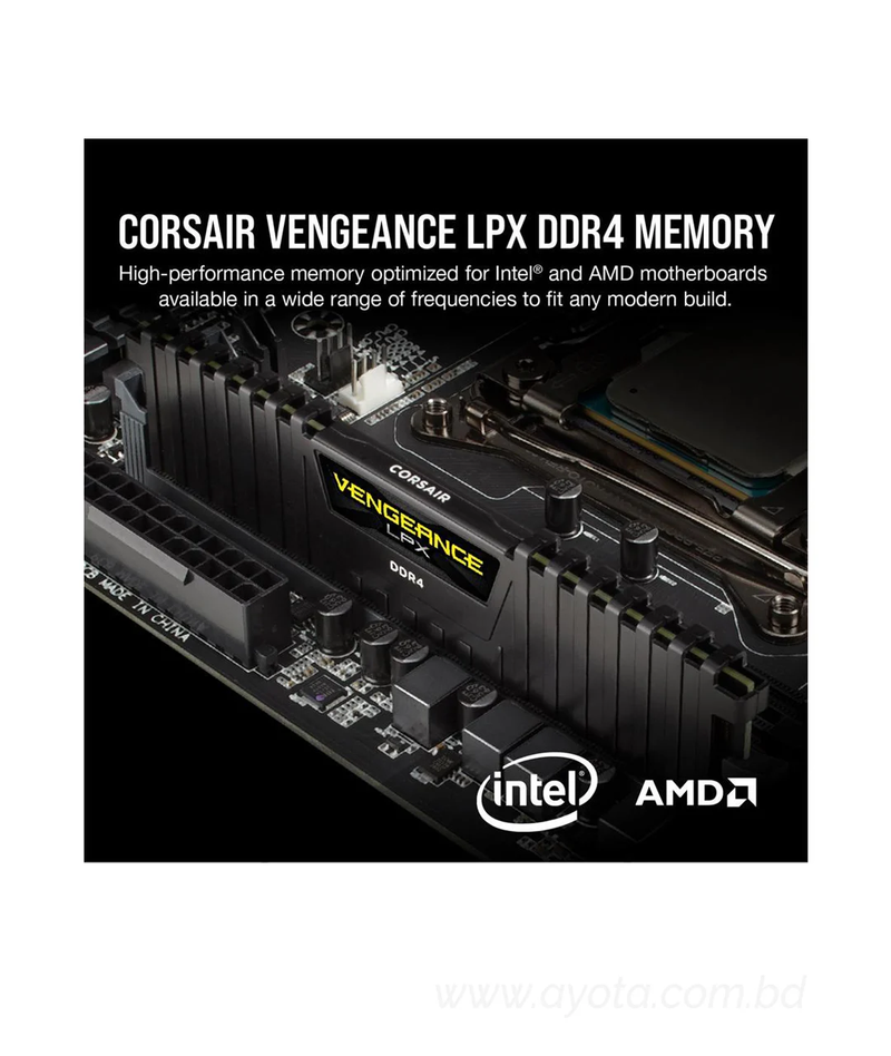 VENGEANCE® LPX 4GB (1 x 4GB) DDR4 DRAM 2400MHz C14 Memory Kit - Black