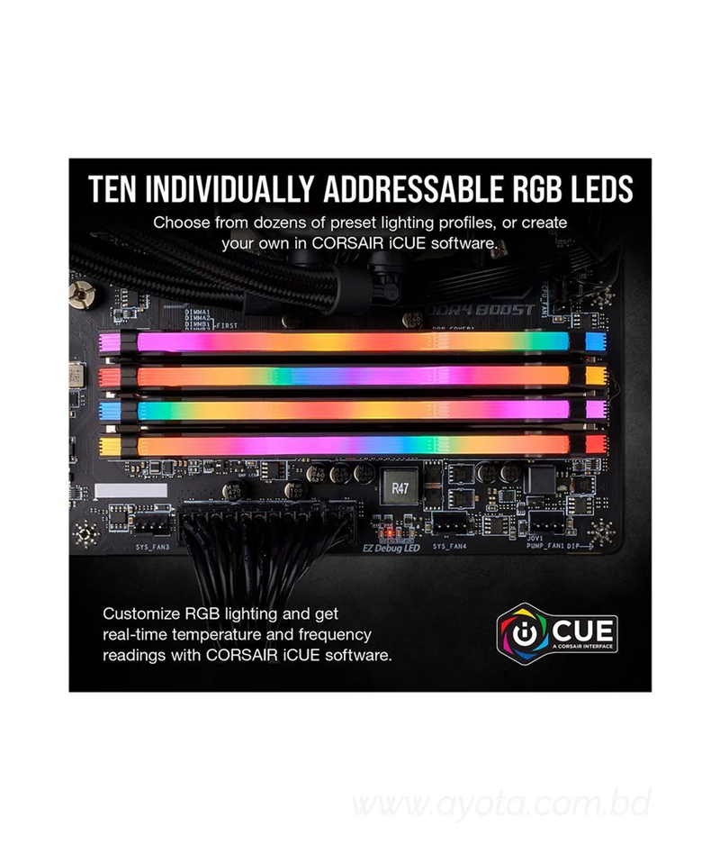 VENGEANCE® RGB PRO 16GB DDR4 DRAM 3200MHz C14 Memory Kit — Black