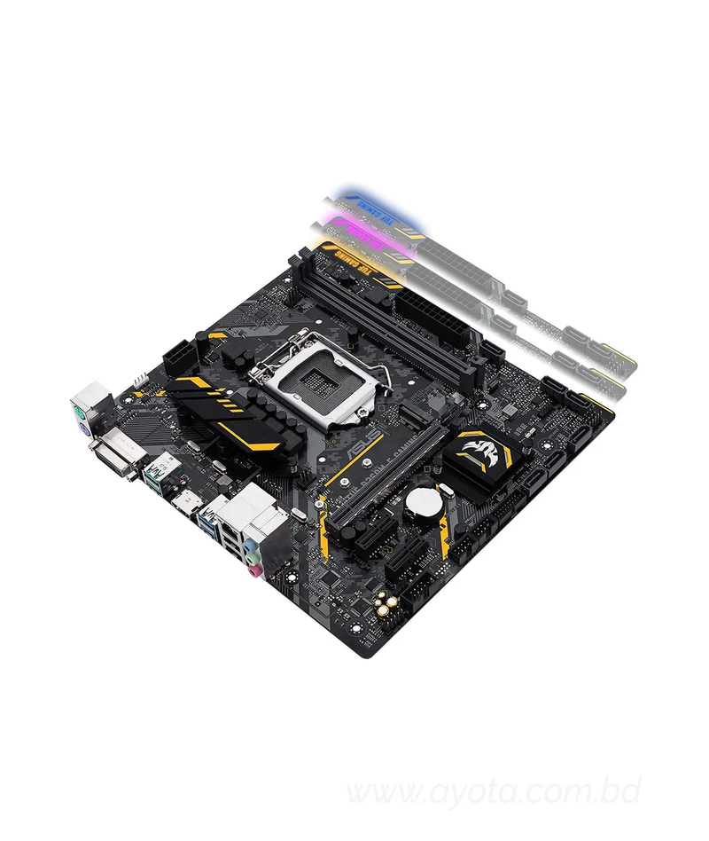 Asus TUF B360M-E GAMING 8th Gen mATX Motherboard   Intel LGA 1151 mATX gaming motherboard with Aura Sync RGB LED lighting