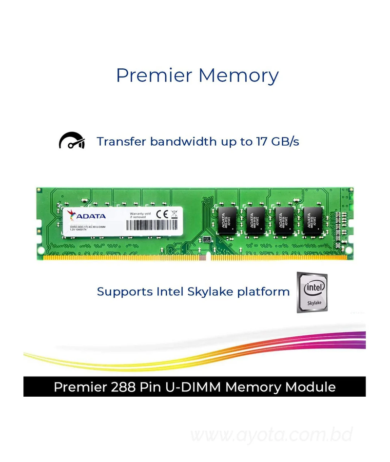 ADATA Premier 4GB 2400MHz DDR4 RAM for Desktop-Best Price In BD