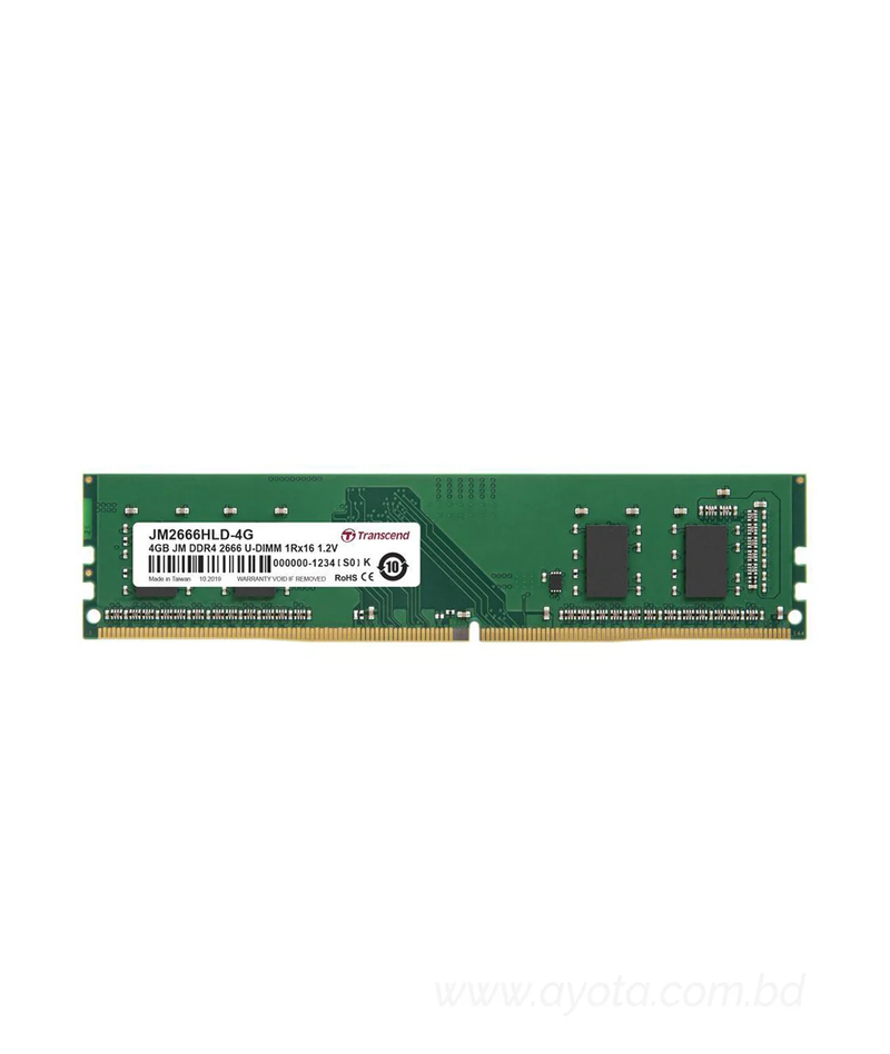 Transcend 4GB DDR4 2666MHz Jet RAM  PC4-21300 CL19 Desktop-Best Price In BD