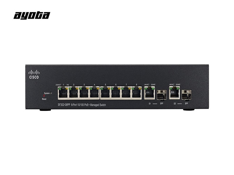 Cisco SF302-08PP-K9-EU 8-Port 10/100 PoE+ Managed Switch Price in bd.  Cisco SF302-08PP-K9-EU 8-Port 10/100 PoE+ Managed Switch Price in bd is a great switch that can be used for business or home. This switch has a good price with configuration, The best price in Bangladesh only deal in ayota.com.bd 