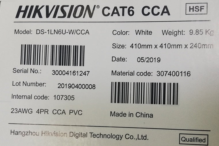 Hikvision DS-1LN6U-W/CCA 305 m CAT6 UTP Network Cable (CCA,0.565 mm)-Best Price In BD 
