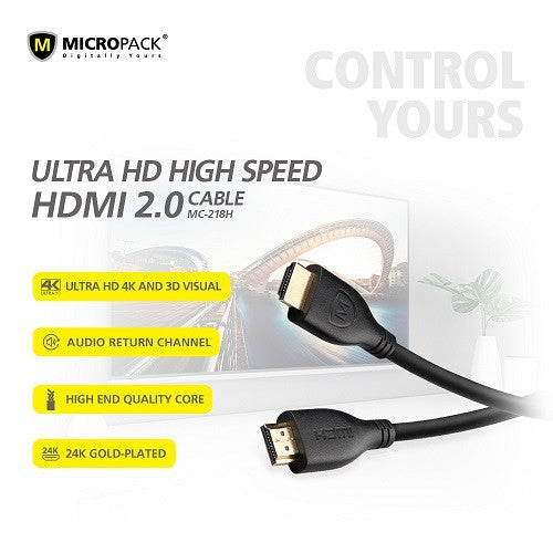Micropack MC-218H 1.8M 4K HDMI CABLE-Best Price In BD 