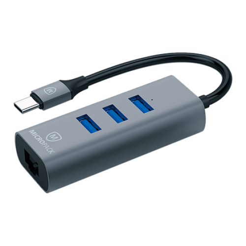 Micropack MDC-3AE USB-C to USB-A HUB with Ethernet-Best Price In BD 