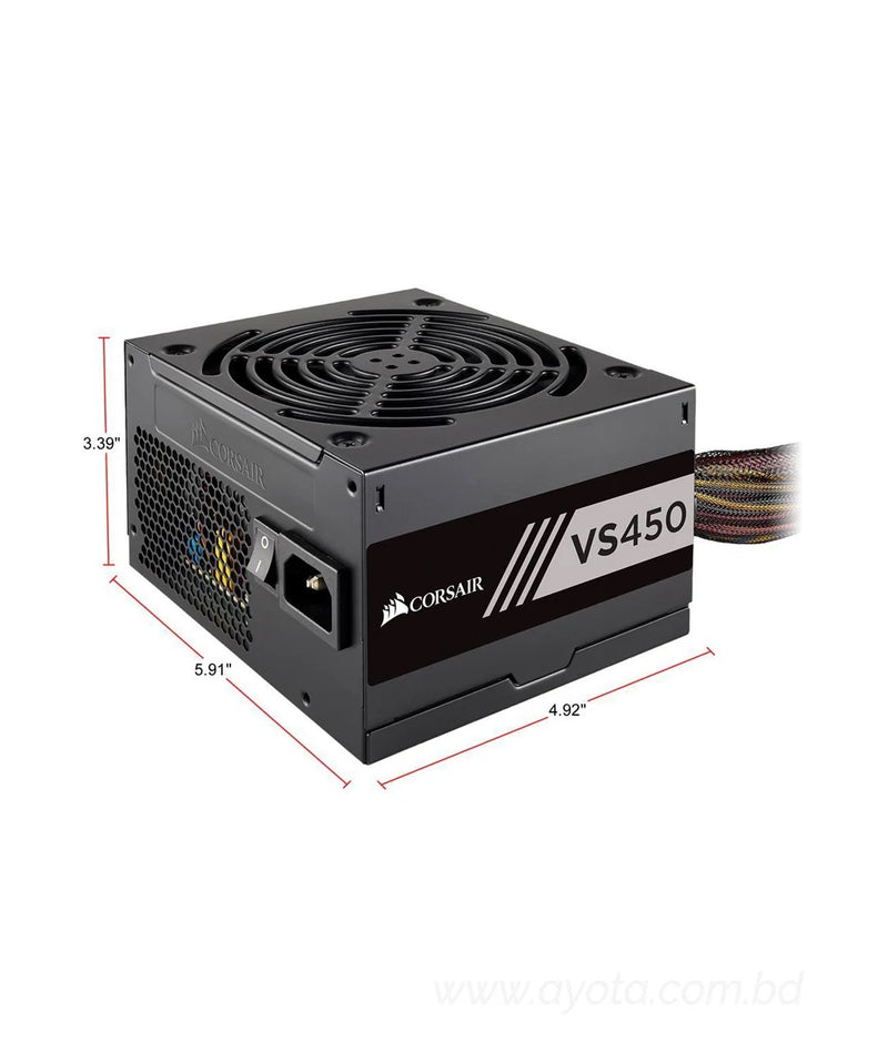 CORSAIR VS Series, VS450, 450 Watt (450W), Active PFC, 80 PLUS White Certified Power Supply