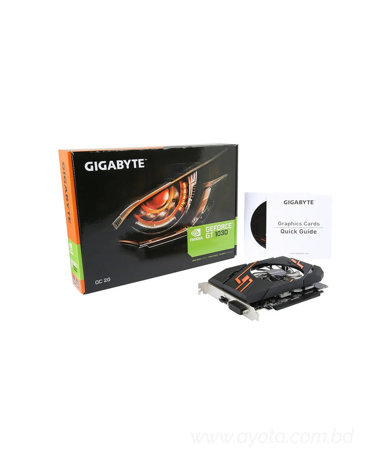 GIGABYTE GeForce GT 1030 DirectX 12 GV-N1030OC-2GI 2GB 64-Bit GDDR5 PCI Express x16 Video Card