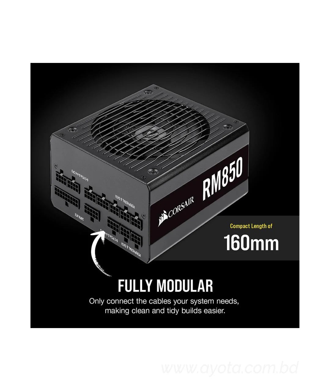 CORSAIR RM Series RM850 CP-9020196-NA 850W ATX12V / EPS12V SLI Ready CrossFire Ready 80 PLUS GOLD Certified Full Modular Power Supply