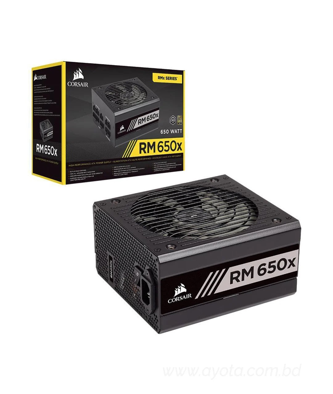 CORSAIR RMx Series RM650x 2018 CP-9020178-NA 650W ATX12V / EPS12V 80 PLUS GOLD Certified Full Modular Power Supply