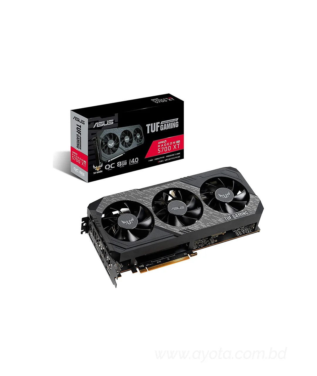 ASUS TUF Gaming X3 Radeon™ RX 5700 XT OC edition 8GB GDDR6 is built for durability and performance at 1440p.