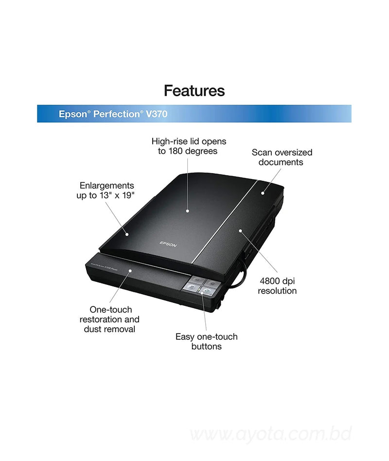 Epson Perfection V370 Flatbed Color Photo Scanner-Best Price In BD