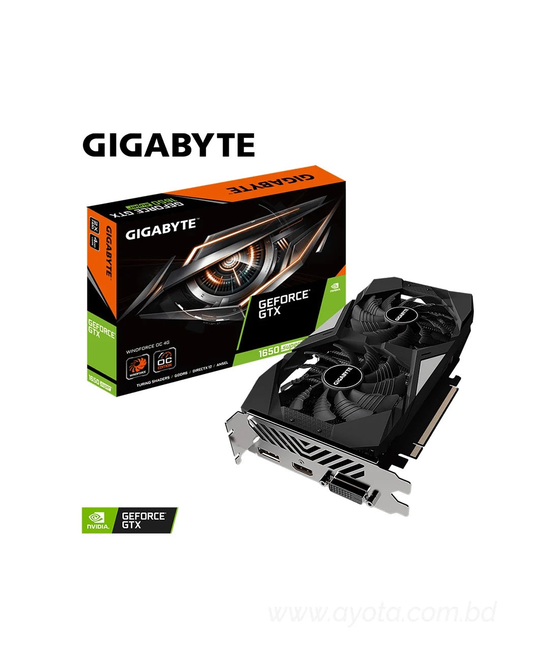 Gigabyte Gv-N165SWF2OC-4GD GeForce GTX 1650 Super Windforce OC 4G Graphics Card, 2X Windforce Fans, 4GB 128-Bit GDDR6, Video Card