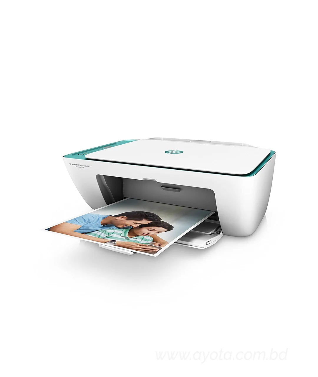 HP DeskJet 2677 All-in-One Printer (White) with Voice-Activated Printing