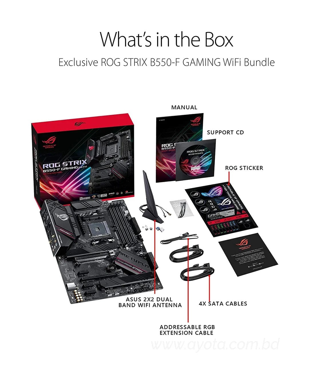 ASUS ROG STRIX B550-F GAMING AM4 AMD B550 SATA 6Gb/s ATX AMD Motherboard