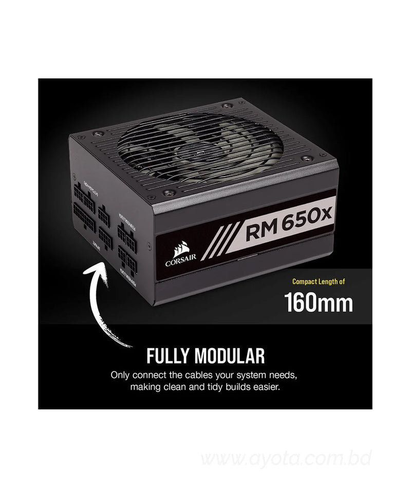 CORSAIR RMx Series RM650x 2018 CP-9020178-NA 650W ATX12V / EPS12V 80 PLUS GOLD Certified Full Modular Power Supply