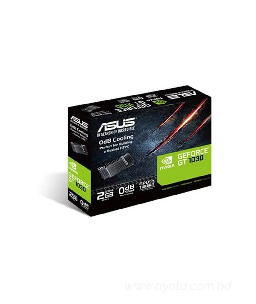 ASUS GeForce® GT 1030 2GB GDDR5 low profile graphics card for silent HTPC build (with I/O port brackets)