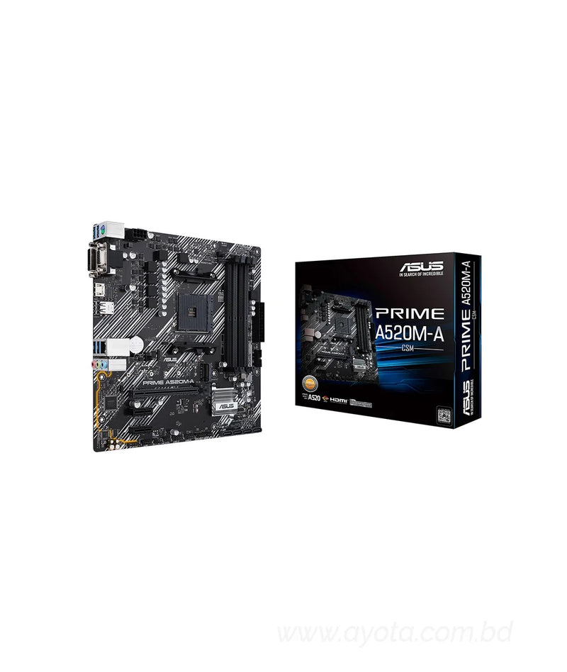 ASUS PRIME A520M-A/CSM AM4 AMD A520 SATA 6Gb/s Micro ATX AMD Motherboard