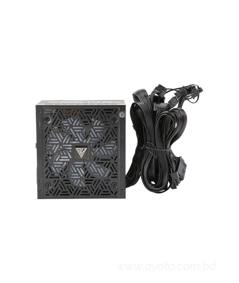 Gamdias Kratos P1-650G 650W ATX12V v2.4 80 PLUS GOLD Certified Non-Modular Active PFC Power Supply with Built-in RGB Lighting Effects and Addressable LEDs