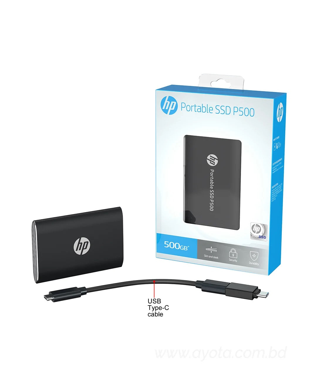 HP P500 500GB USB 3.1 Gen2 Type-C 64-layer 3D TLC Portable SSD