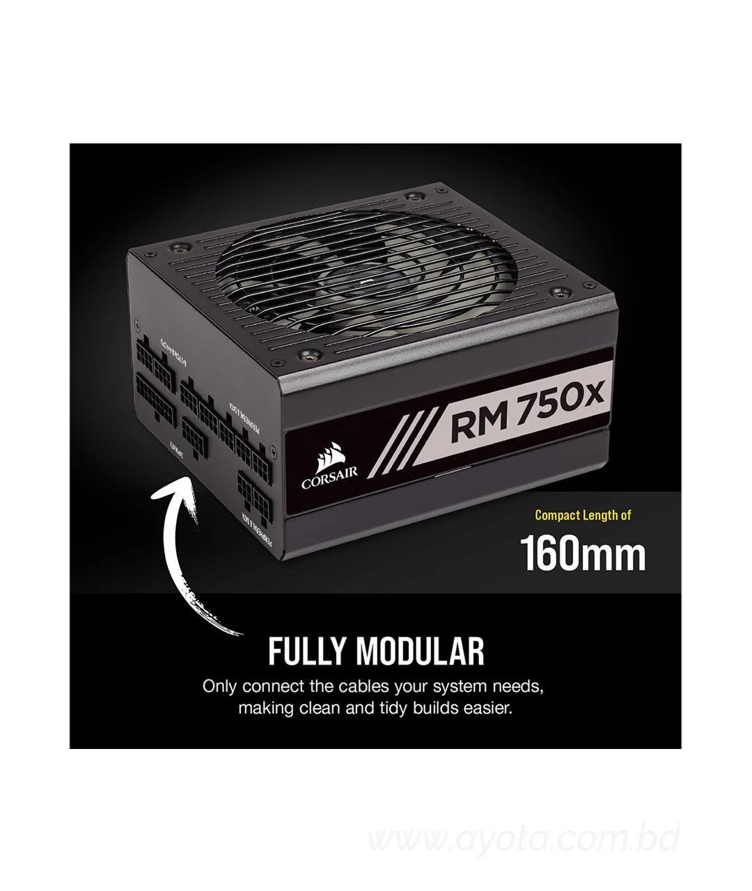 Corsair RM750X 750 Watt 80 Plus Gold Certified Fully Modular Power Supply-Best Price In BD   