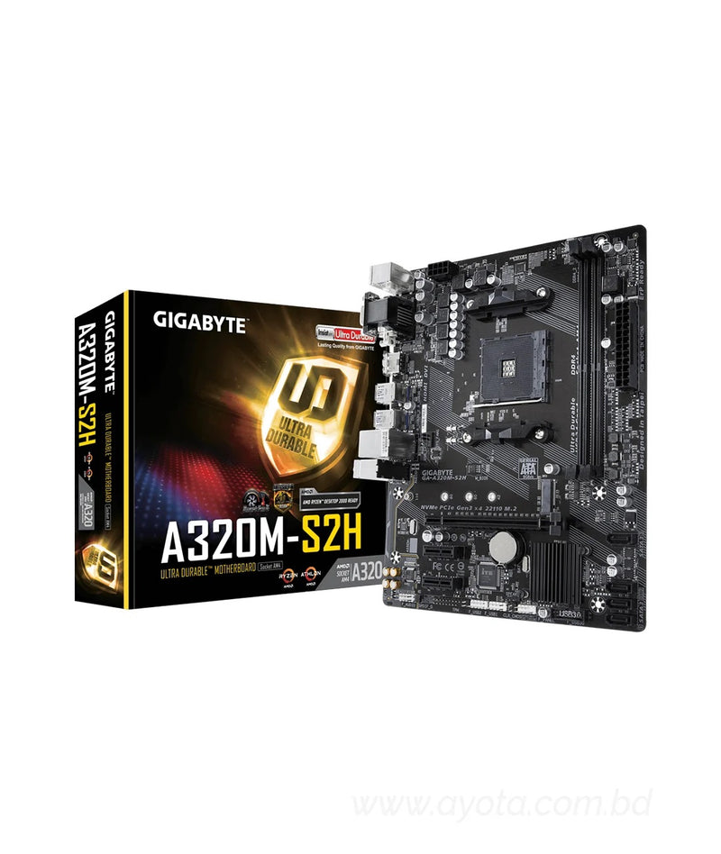 Gigabyte GA-A320M-S2H AMD Micro ATX Motherboard-Best Price In BD