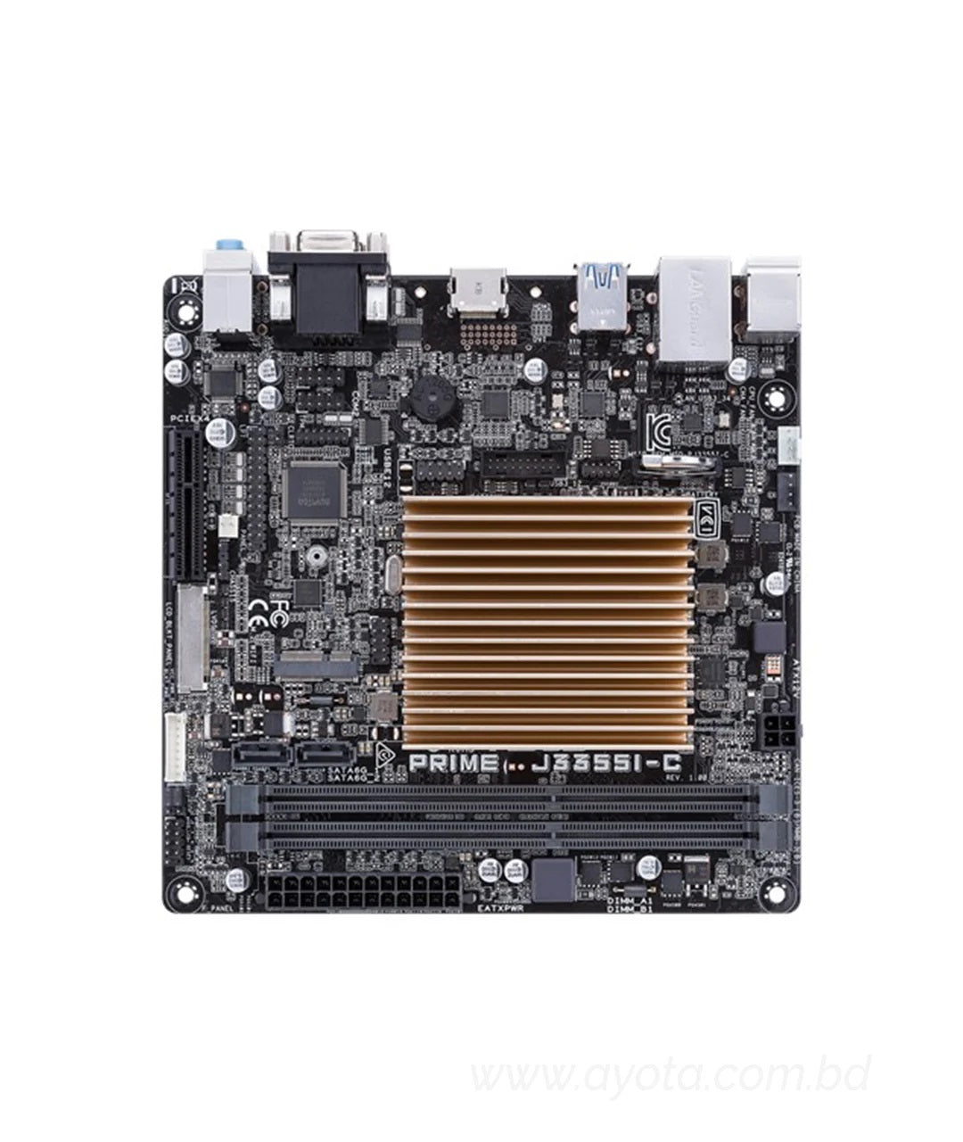 Low-power, fan-less mini-ITX motherboard for Intel Celeron® SoC J3355 processors, with 5X Protection II and HDMI/D-Sub/LVDS support