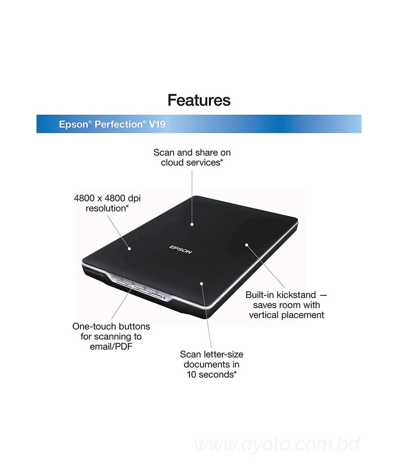 Epson Perfection V19 Flatbed color scanner Document Scanner-Best Price In BD