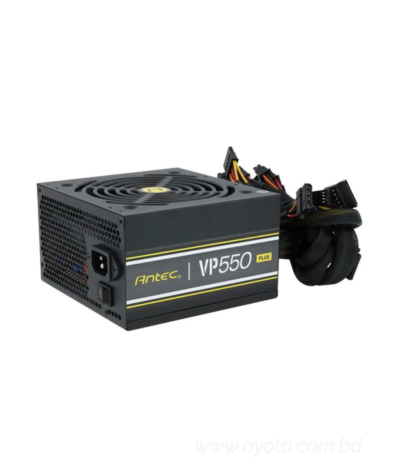 Antec Value Power Series VP550P Plus, 550W Non-Modular, 80 PLUS Certified, Thermal Manager, CircuitShield Protection, 120mm Silent Fan with 3-Year Warranty