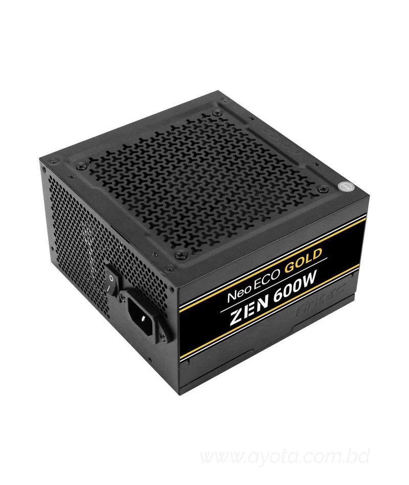 Antec NeoECO Gold Zen NE600G Zen Power Supply 600W, 80 PLUS GOLD Certified with 120mm Silent Fan, LLC + DC to DC Design, Japanese Caps, CircuitShield Protection